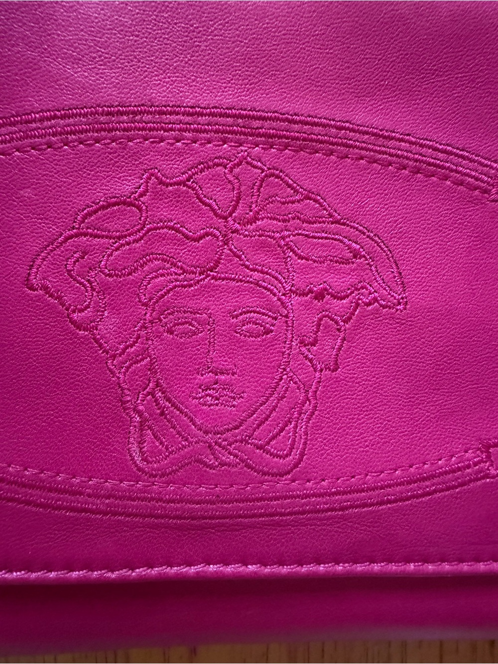 Versace Hot Pink Leather Medusa Chain-Handle Clutch